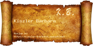 Kiszler Barbara névjegykártya