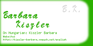 barbara kiszler business card